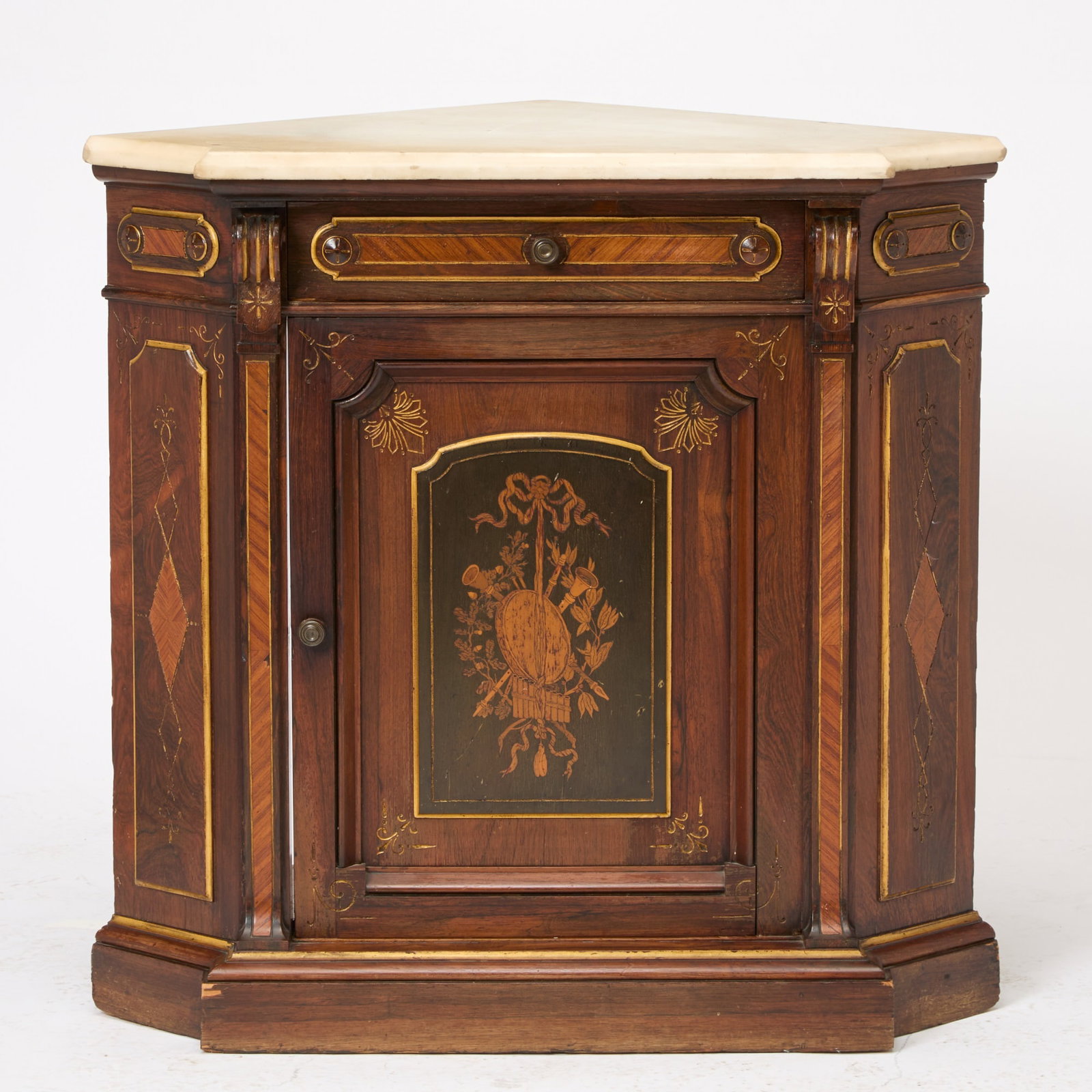 Victorian Part Ebonized Corner Cabinet (1 of 5)
