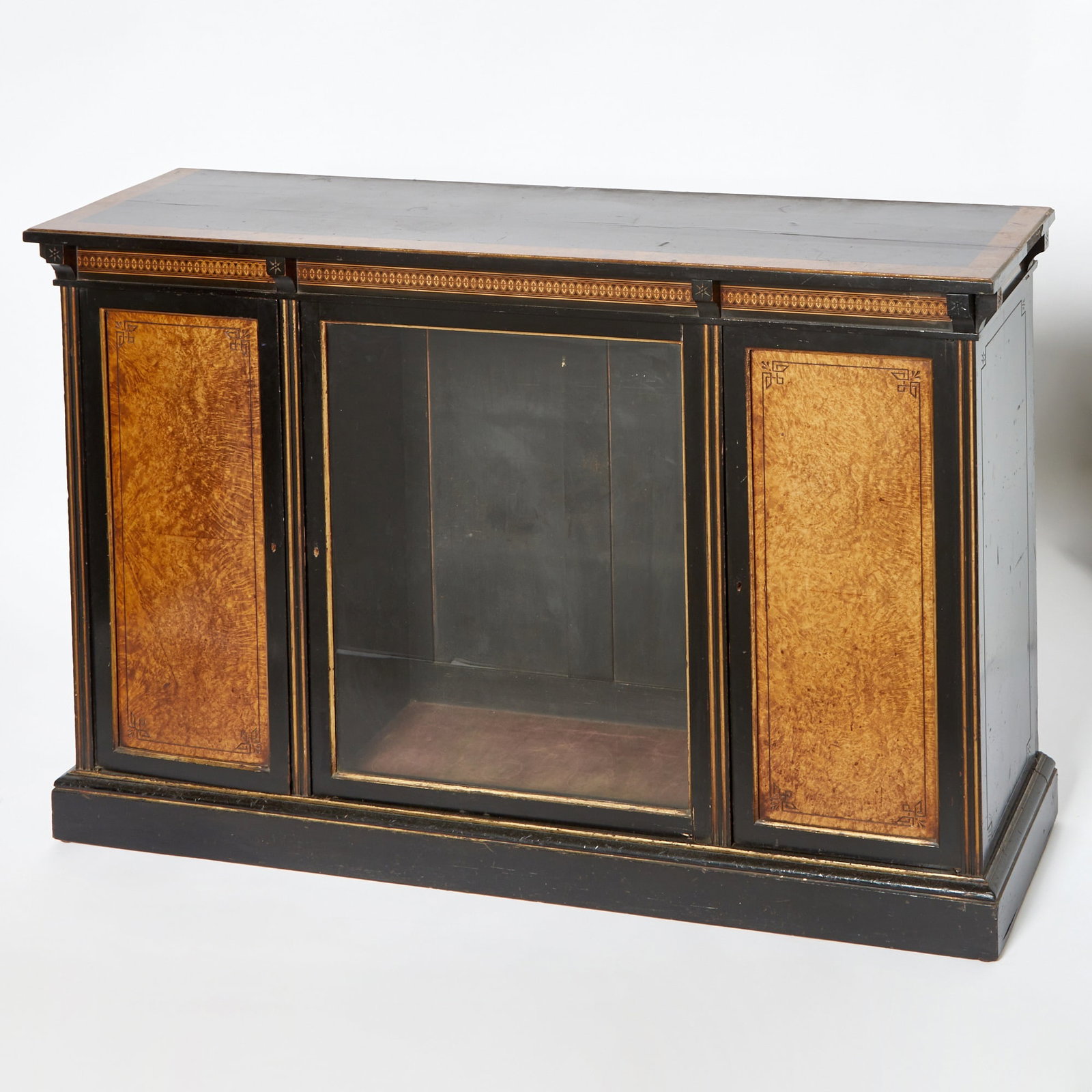 Victorian Inlaid Walnut Glass Door Cabinet (1 of 5)