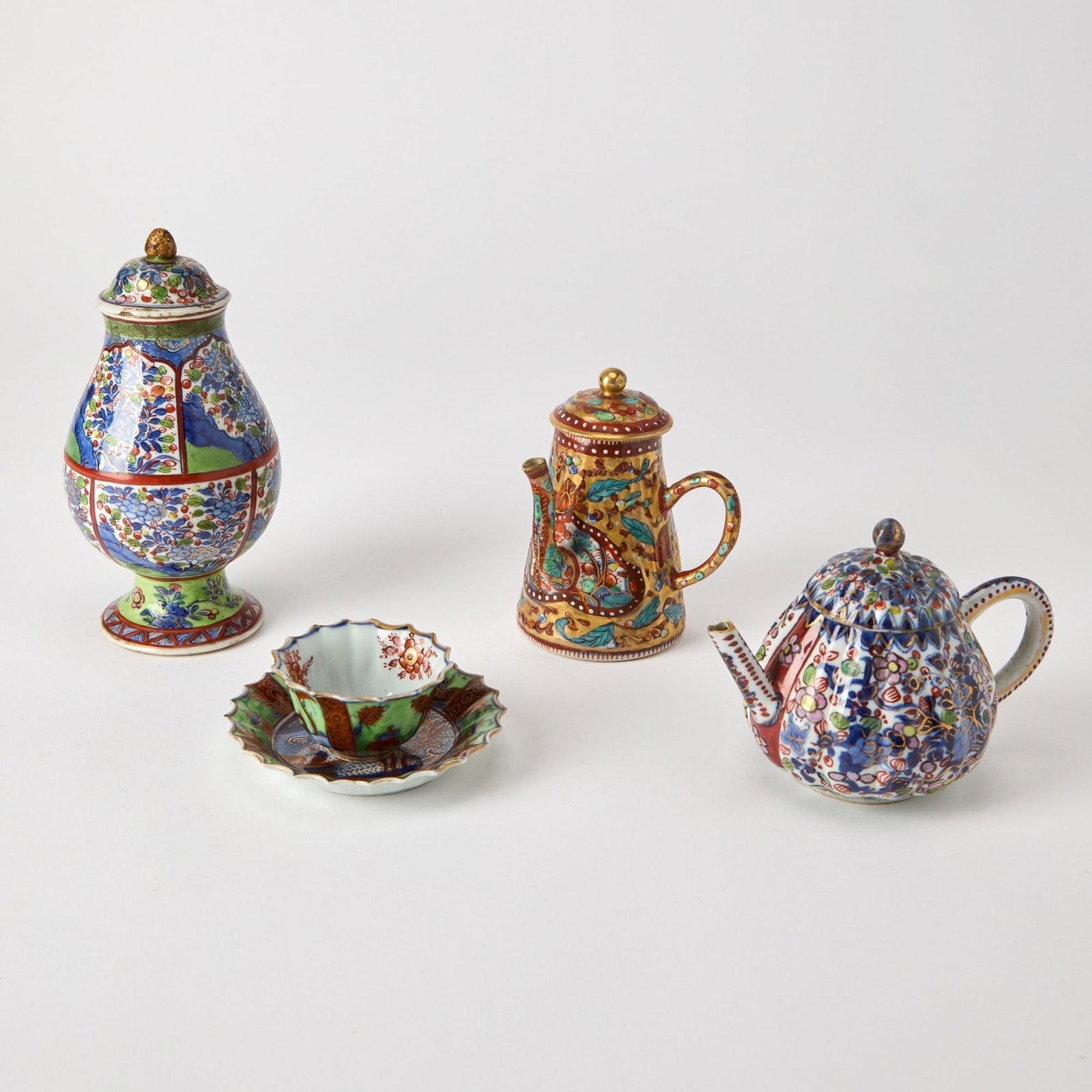 Group of "Clobbered" Porcelain Teawares (1 of 10)
