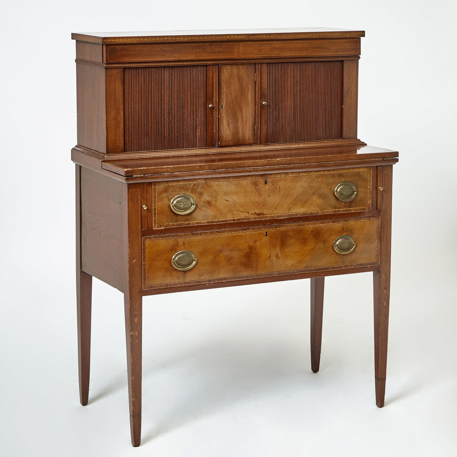 Federal Inlaid Mahogany Tambour Desk (1 of 3)