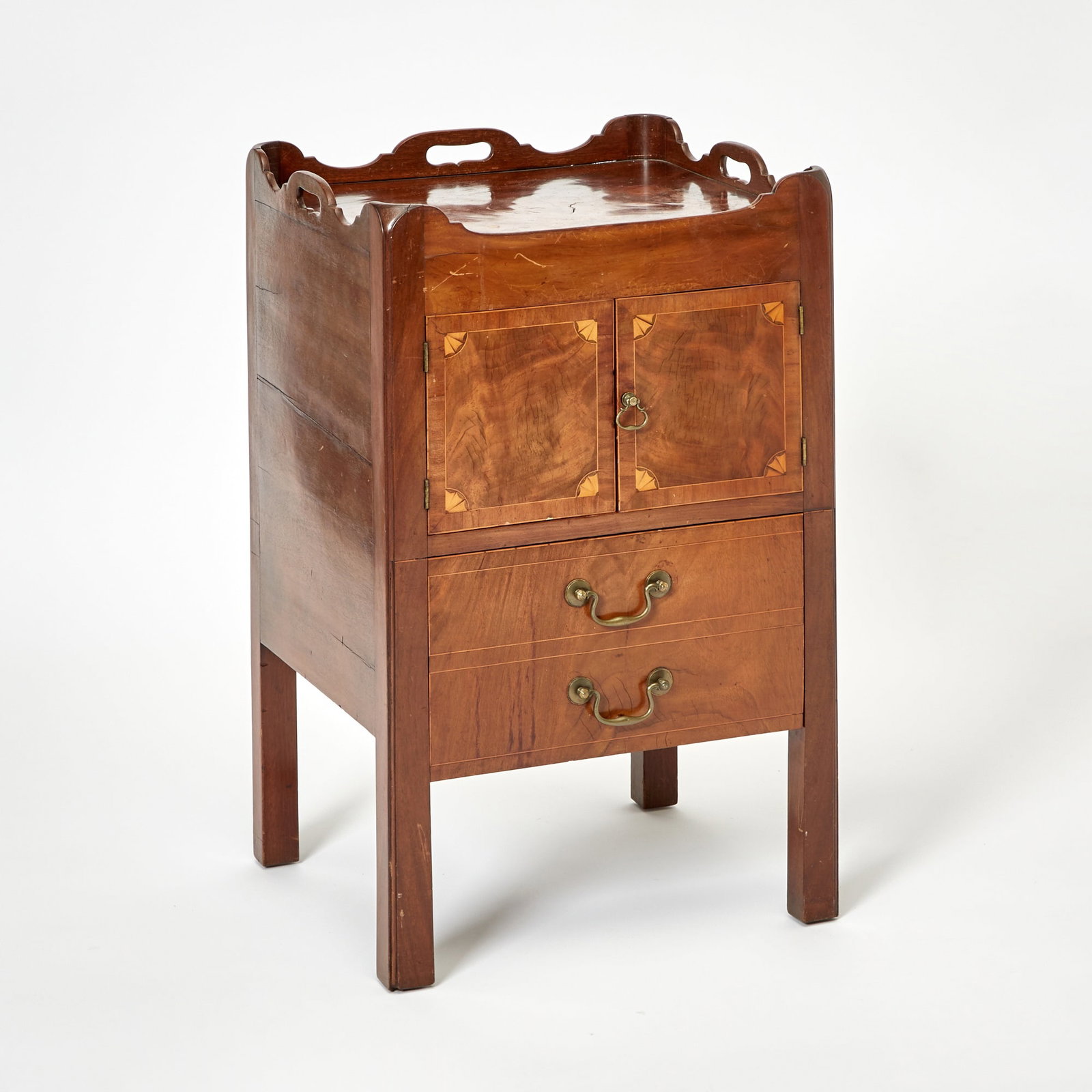 George III Inlaid Mahogany Commode (1 of 4)