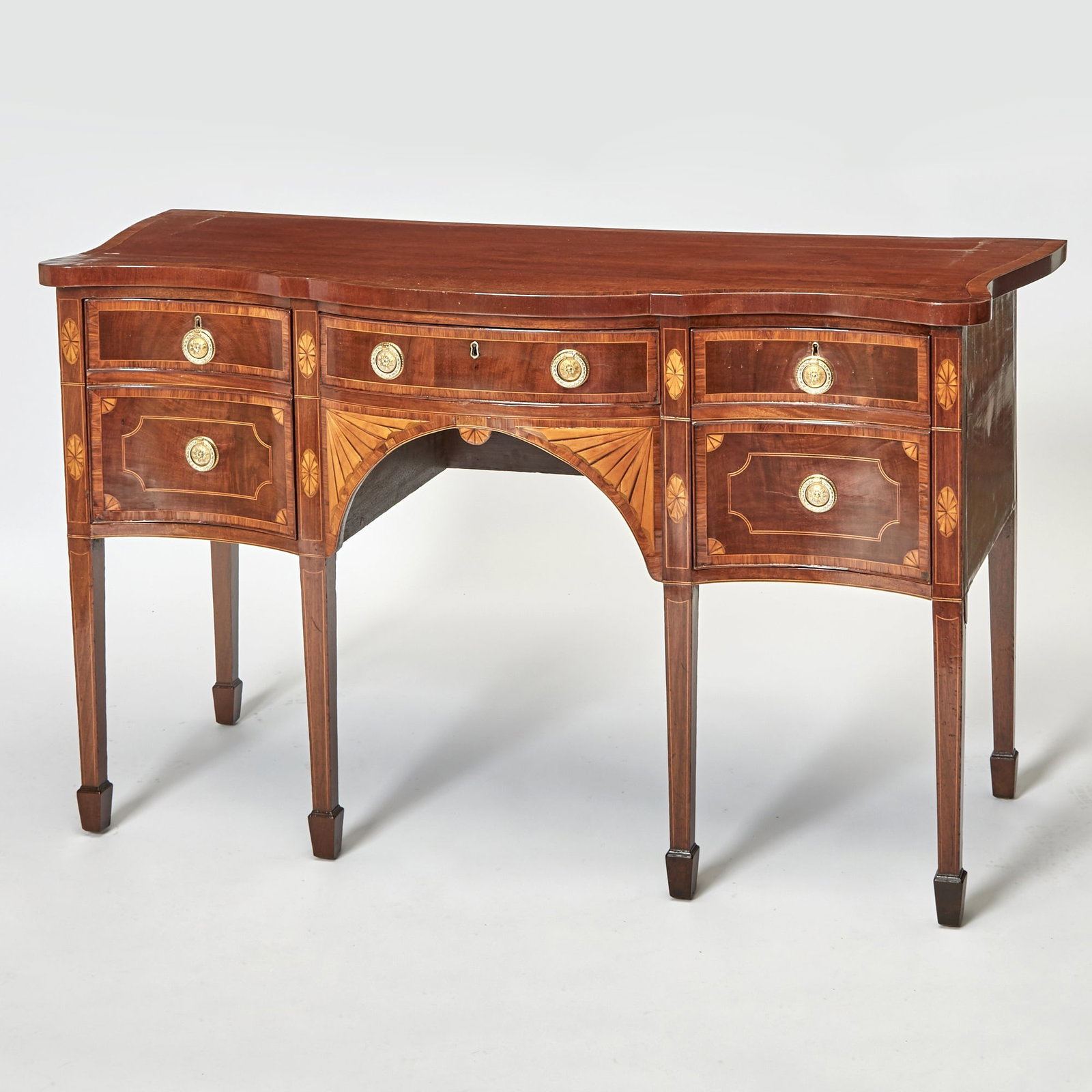 George III Inlaid Mahogany Rosewood Banded Serpentine Sideboard (1 of 4)
