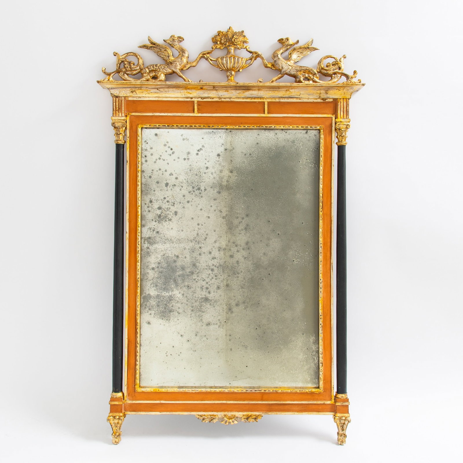 Italian Neoclassical Style Parcel-Gilt and Red-Painted Mirror (1 of 3)