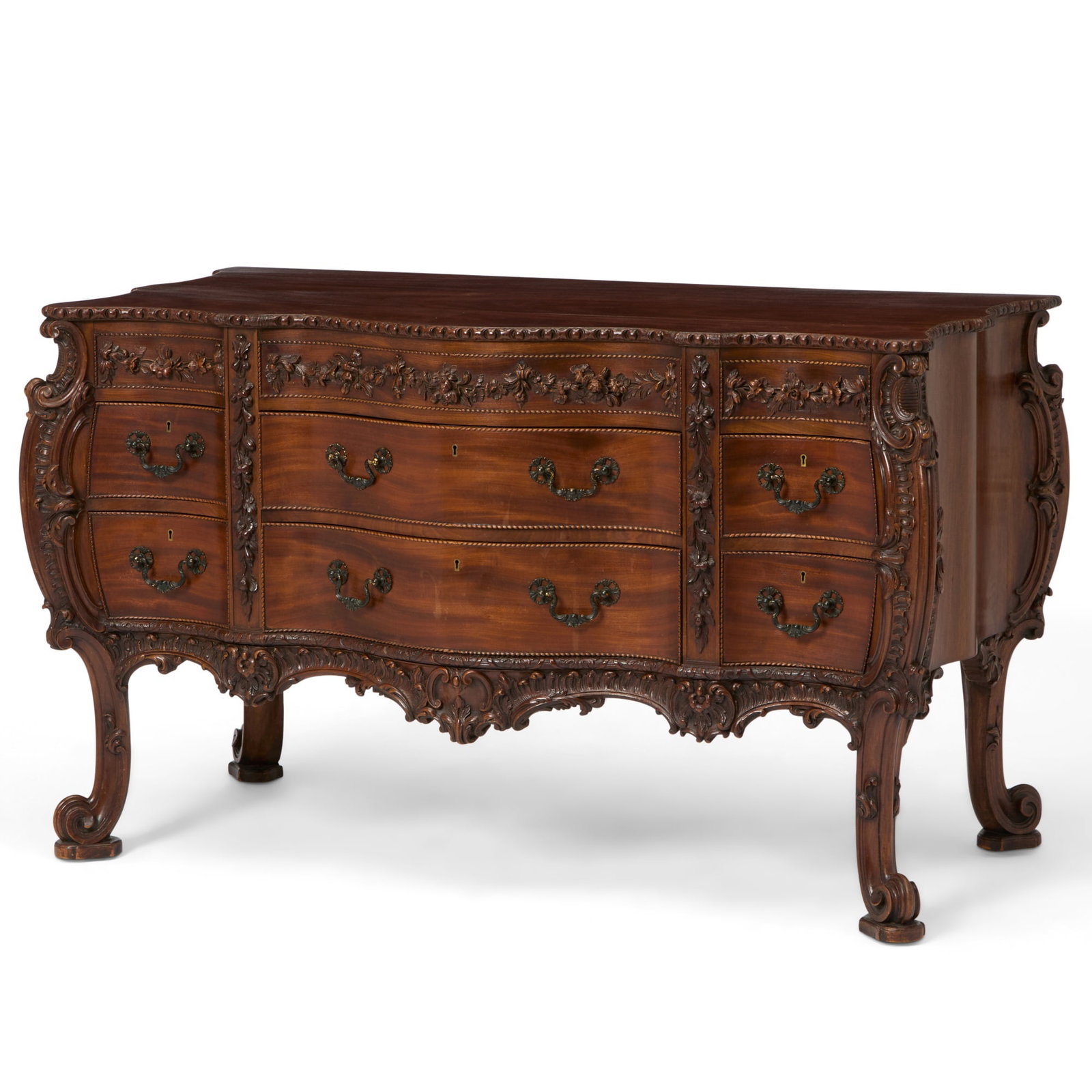 George II/III Style Carved Mahogany Bomb? Commode (1 of 8)