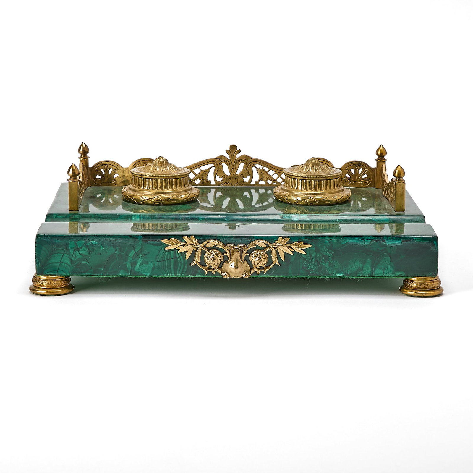 Malachite and Gilt Bronze Inkstand (1 of 5)