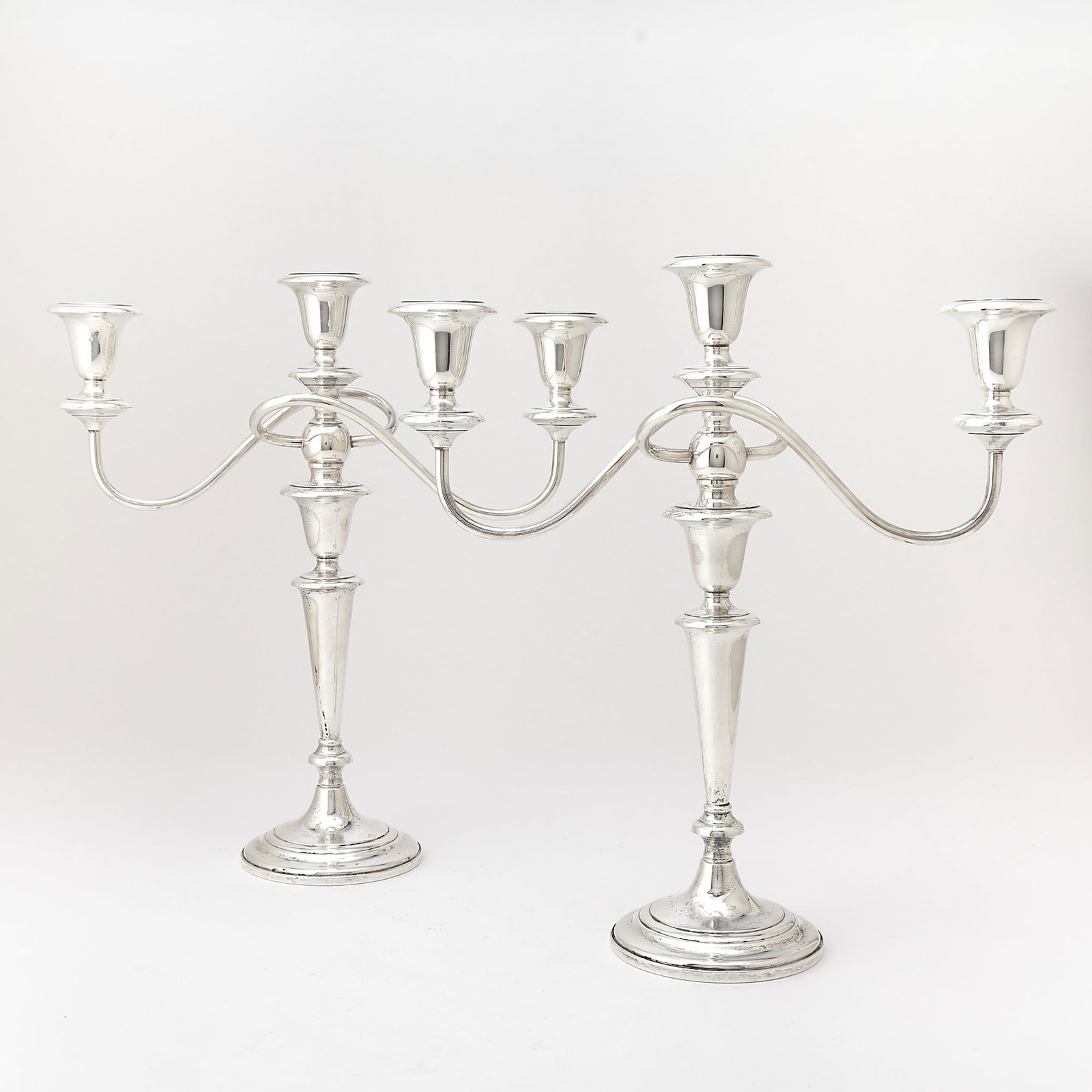 Pair of American Sterling Silver Three Light Candelabra (1 of 4)
