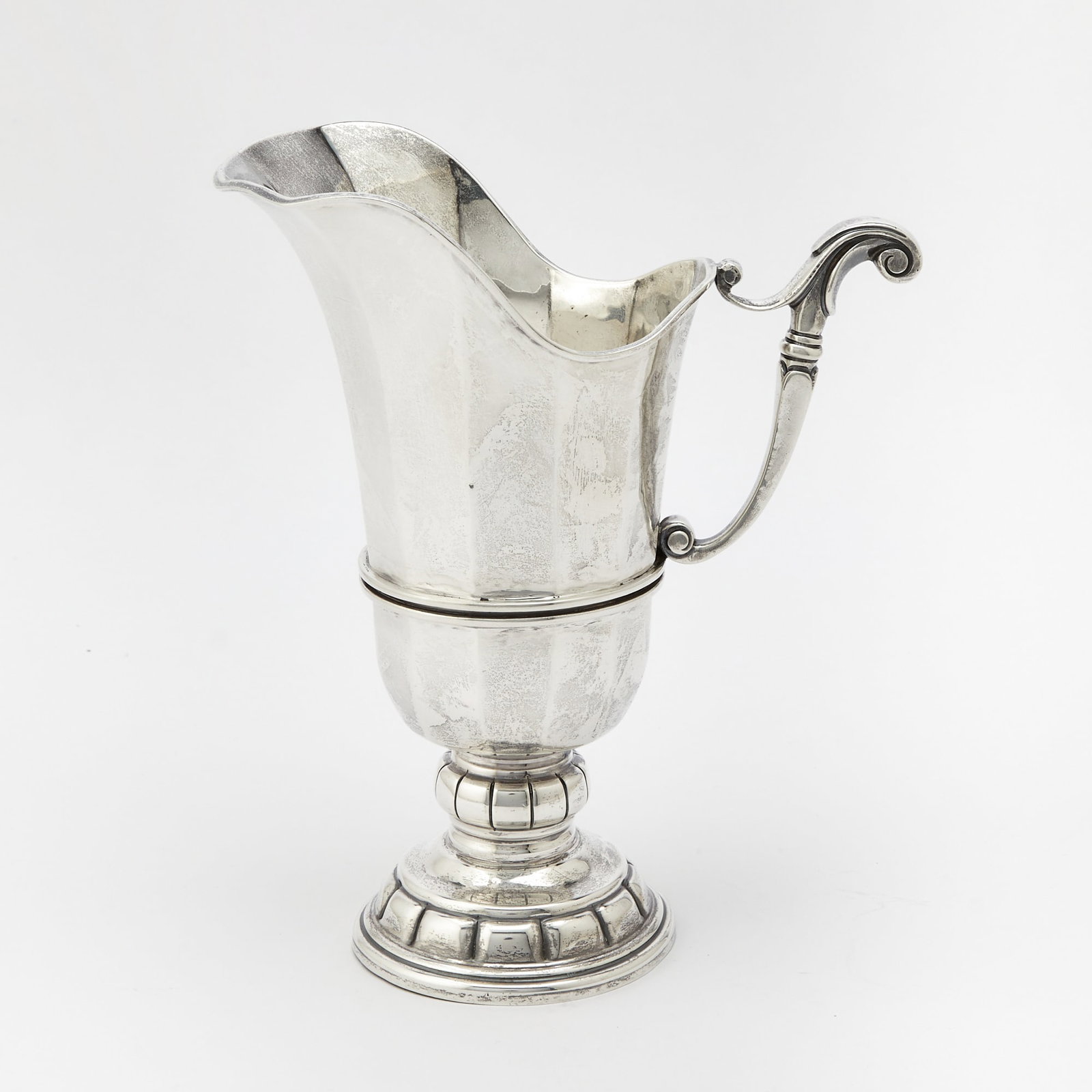 Mexican Sterling Silver Water Pitcher: Tane, mid 20th century Height 9 3/4 inches, approximately 20 ounces.