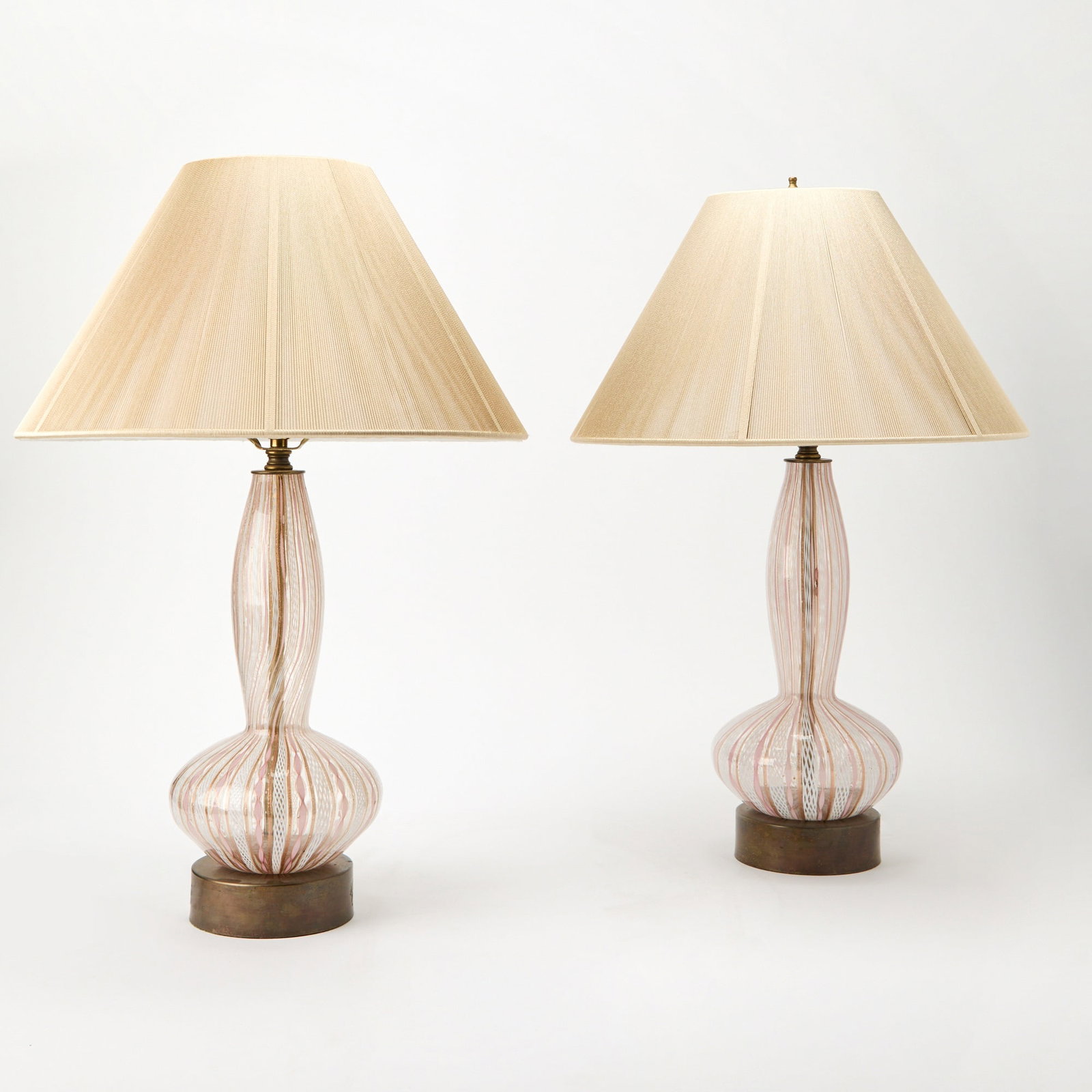 Pair of Blown Glass Table Lamps (1 of 4)