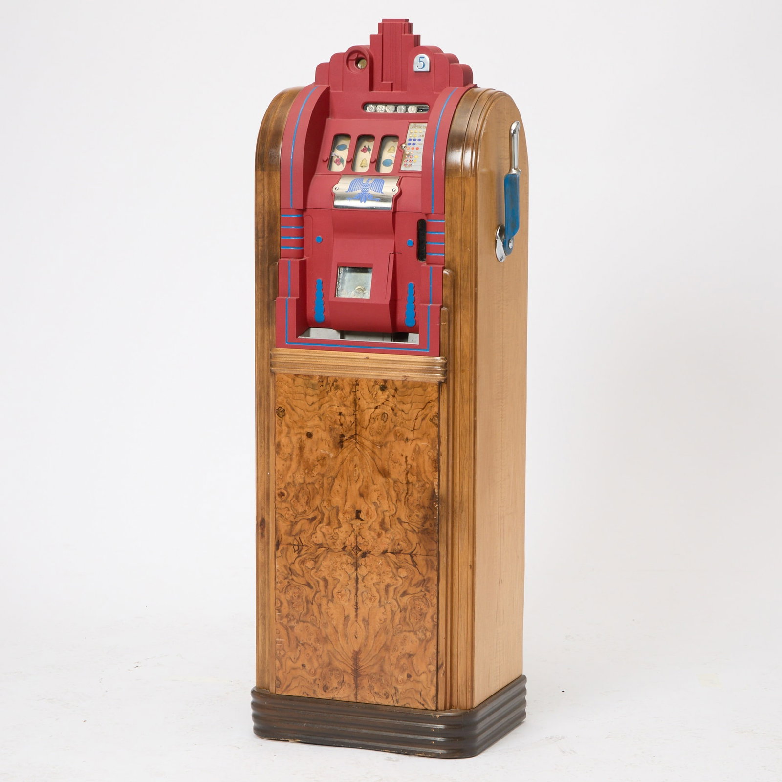 Mills Club Console Slot Machine: Height 61 inches, width 20 inches, depth 14 inches.