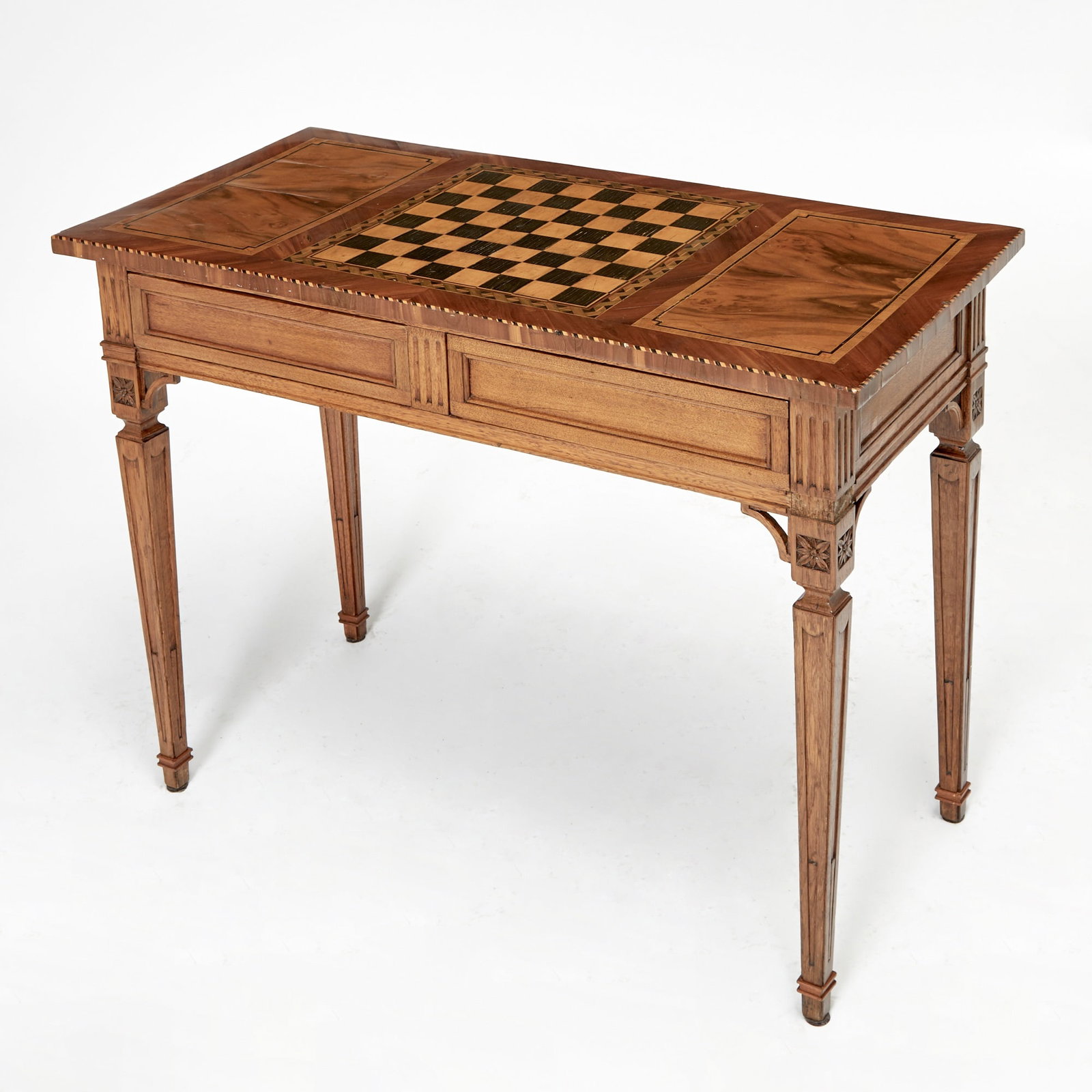 Louis XVI Style Inlaid Walnut Games Table (1 of 4)