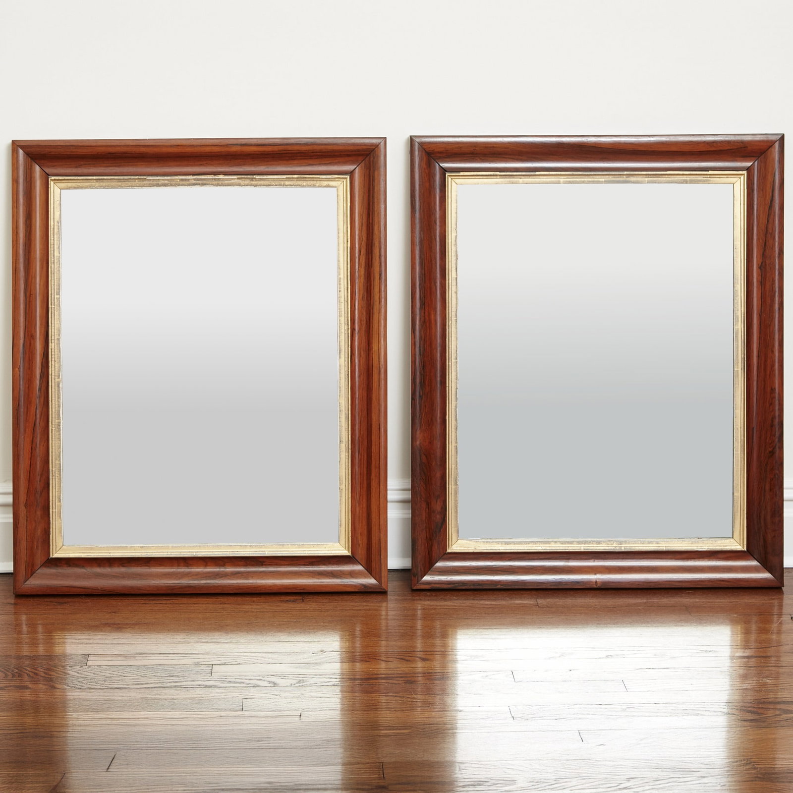 Pair of Parcel-Gilt Rosewood Mirrors (1 of 2)