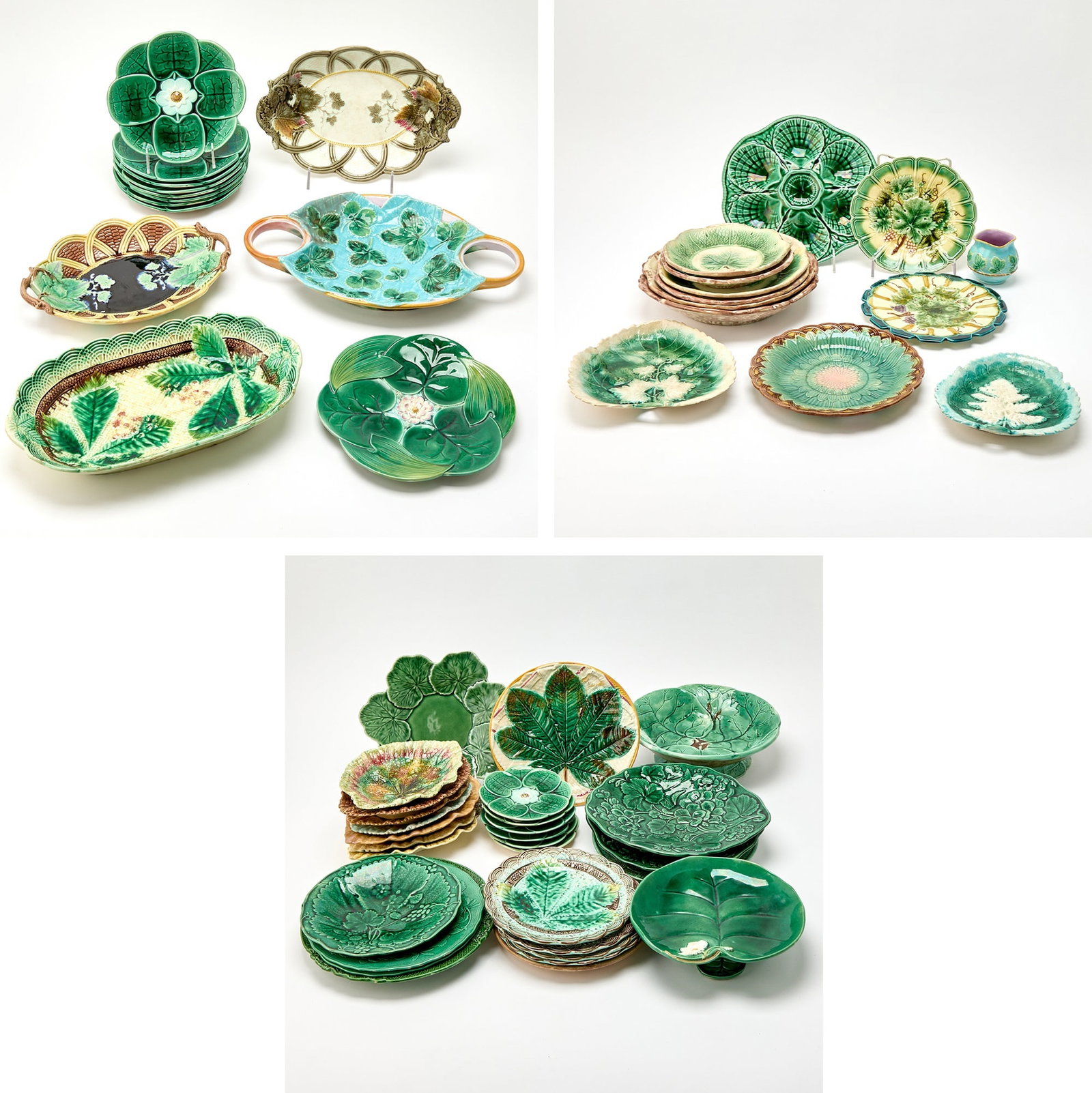 Group of French, English, American and Continental Majolica Table Articles (1 of 4)