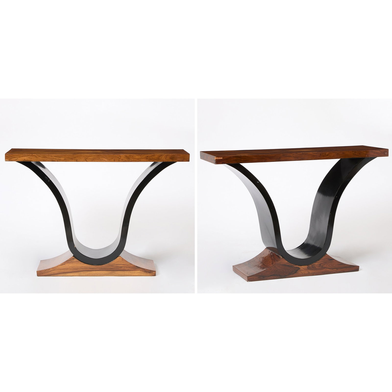Pair of Art Deco Ebonized Rosewood Consoles (1 of 7)