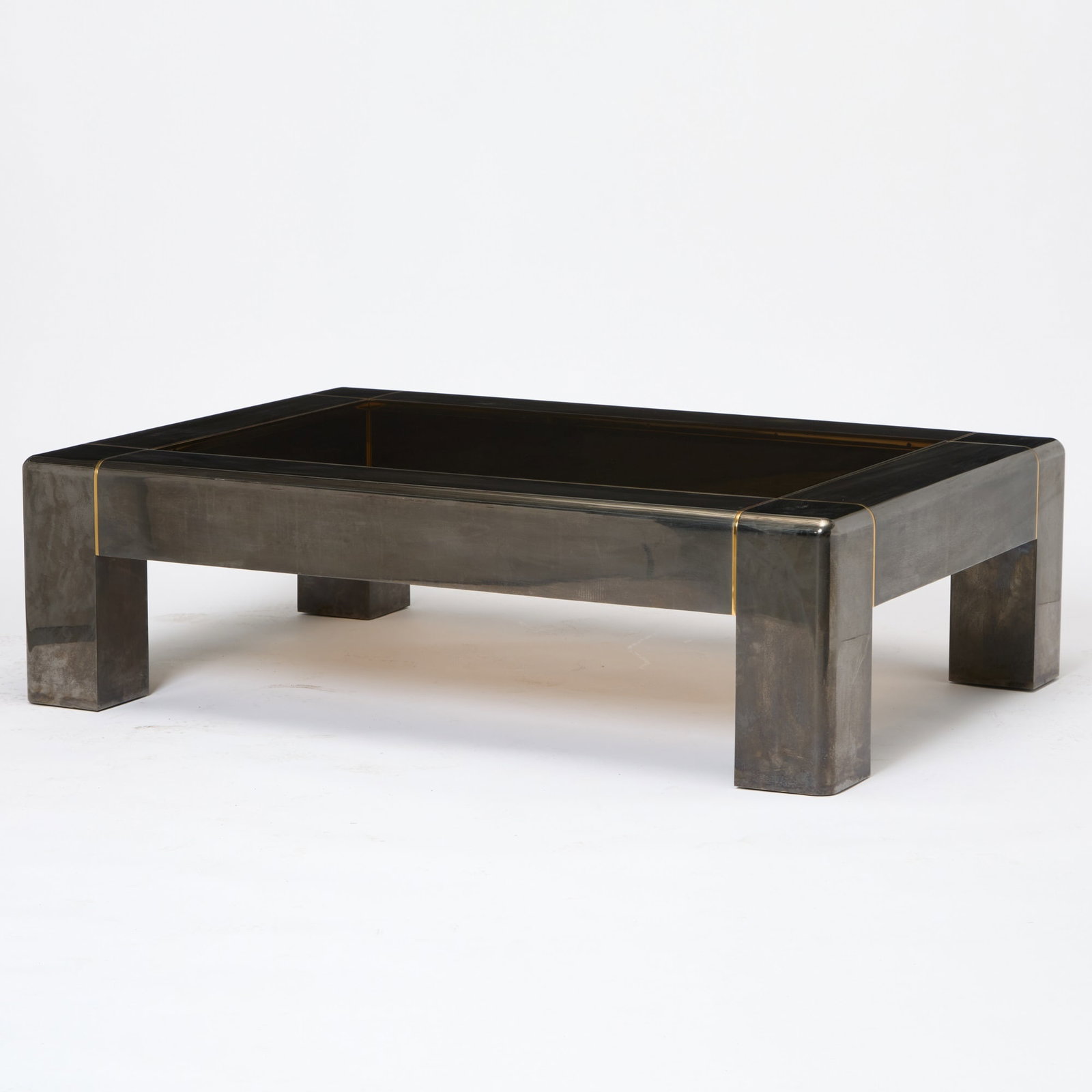 Karl Springer Gun Metal and Glass Low Table (1 of 3)