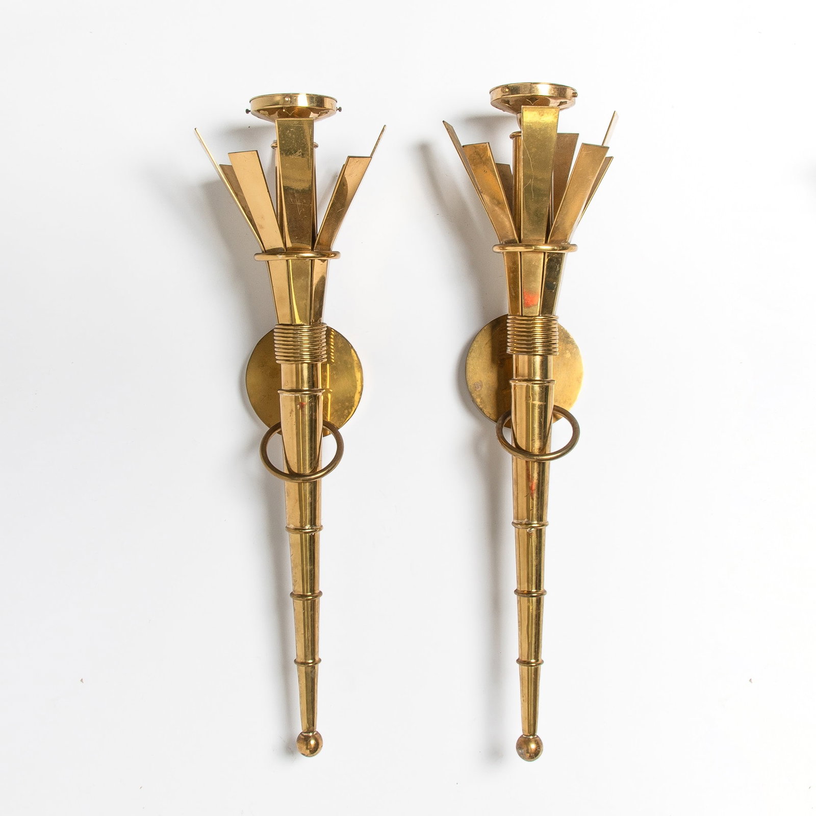 Pair of Brass Torchiere Sconces (1 of 5)