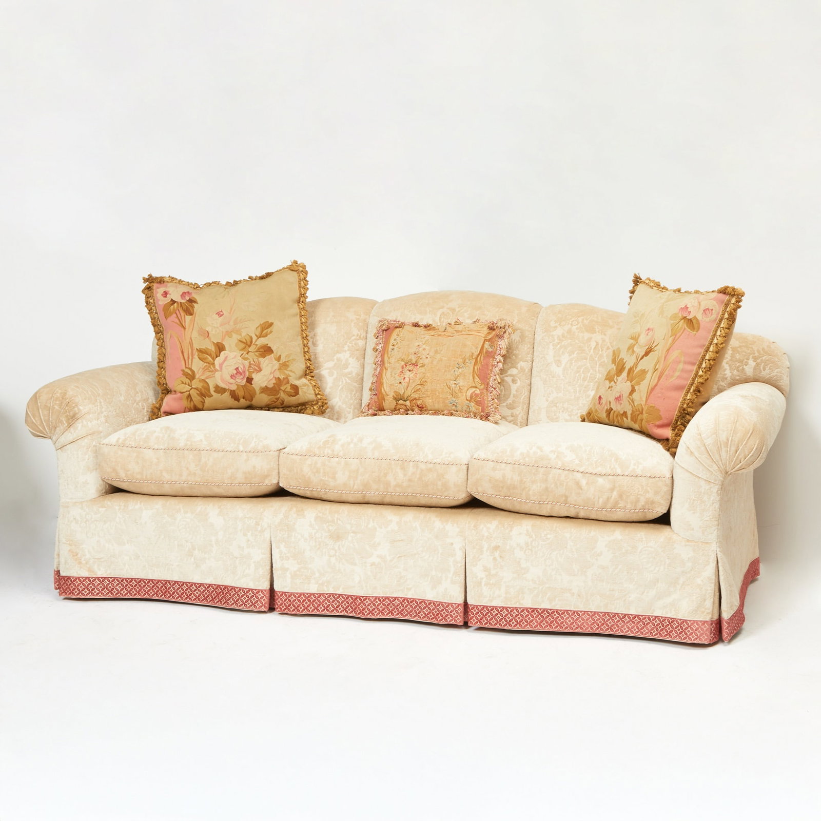Upholstered Sofa with Throw Pillows (1 of 4)