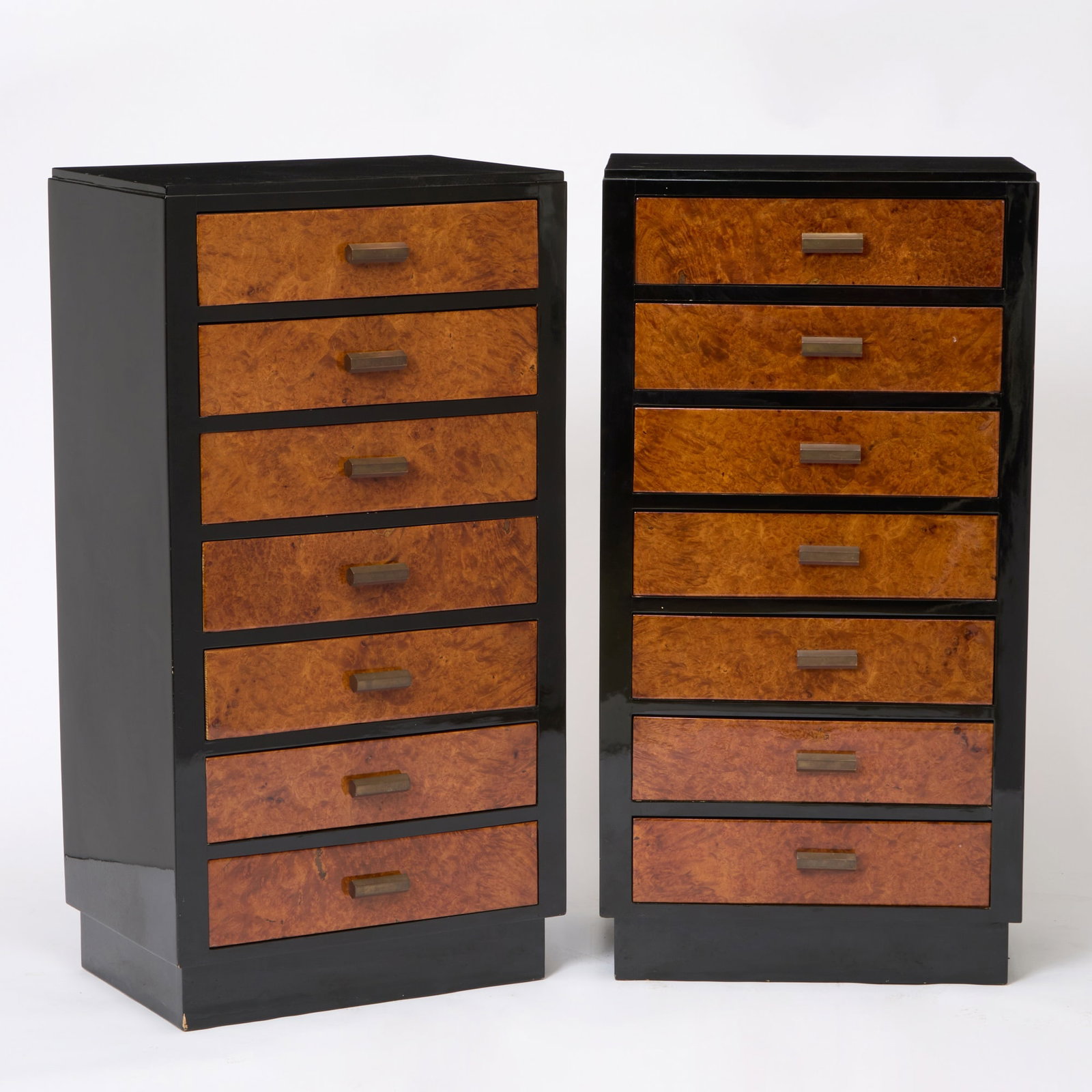 Pair of French Art Deco Walnut and Ebonized Semaini?res (1 of 5)