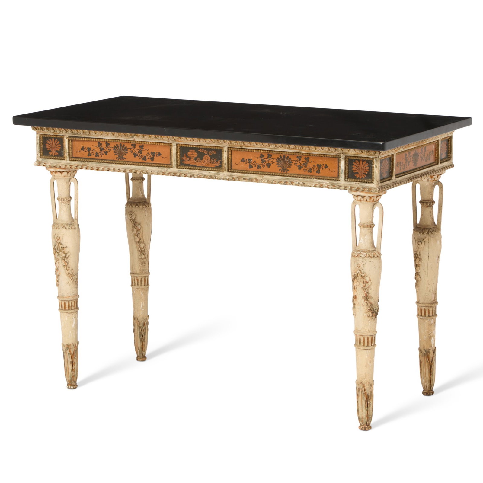 Continental Marble Top Painted Console Table (1 of 6)