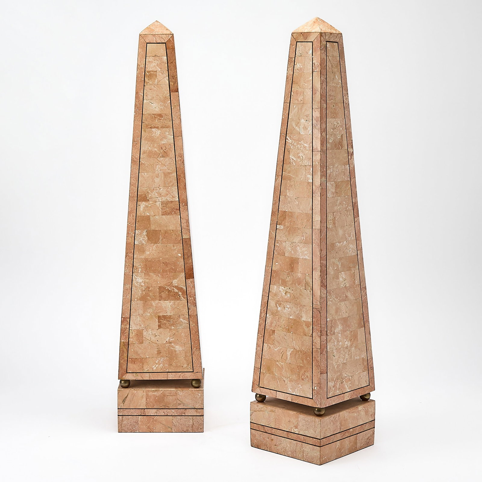Pair of Marble Veneered Obelisks (1 of 4)