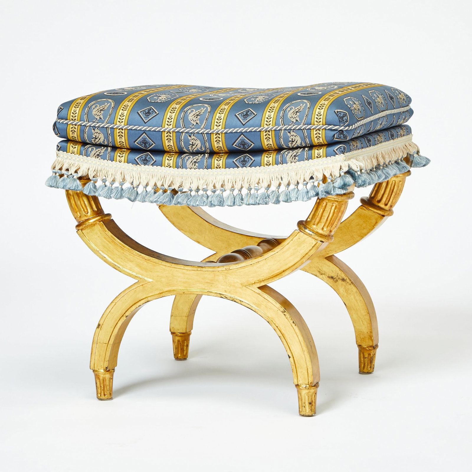 Empire Style Upholstered Giltwood Tabouret (1 of 2)
