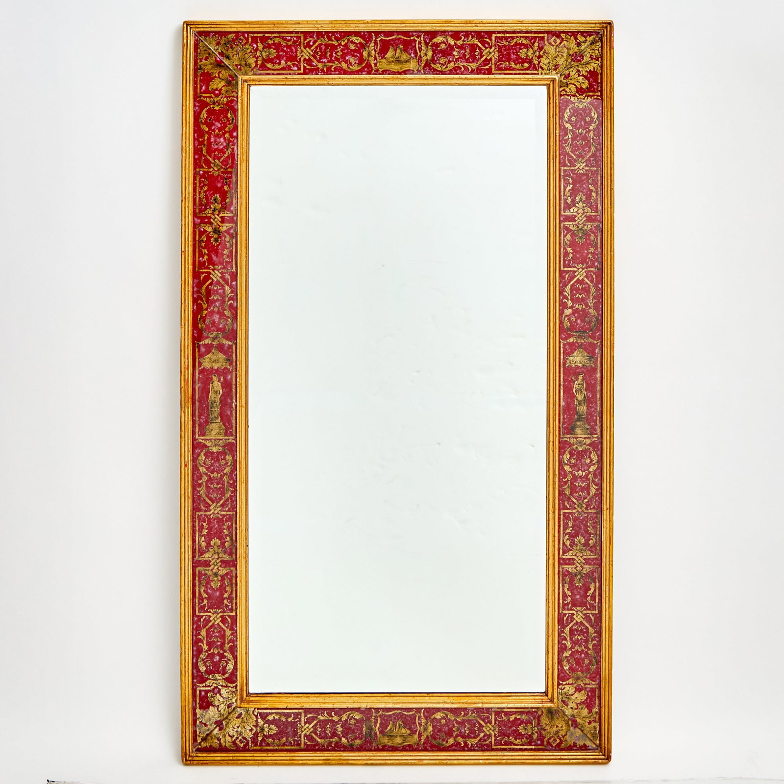 Neoclassical Style Verre Eglomis? Carved Giltwood Mirror (1 of 4)