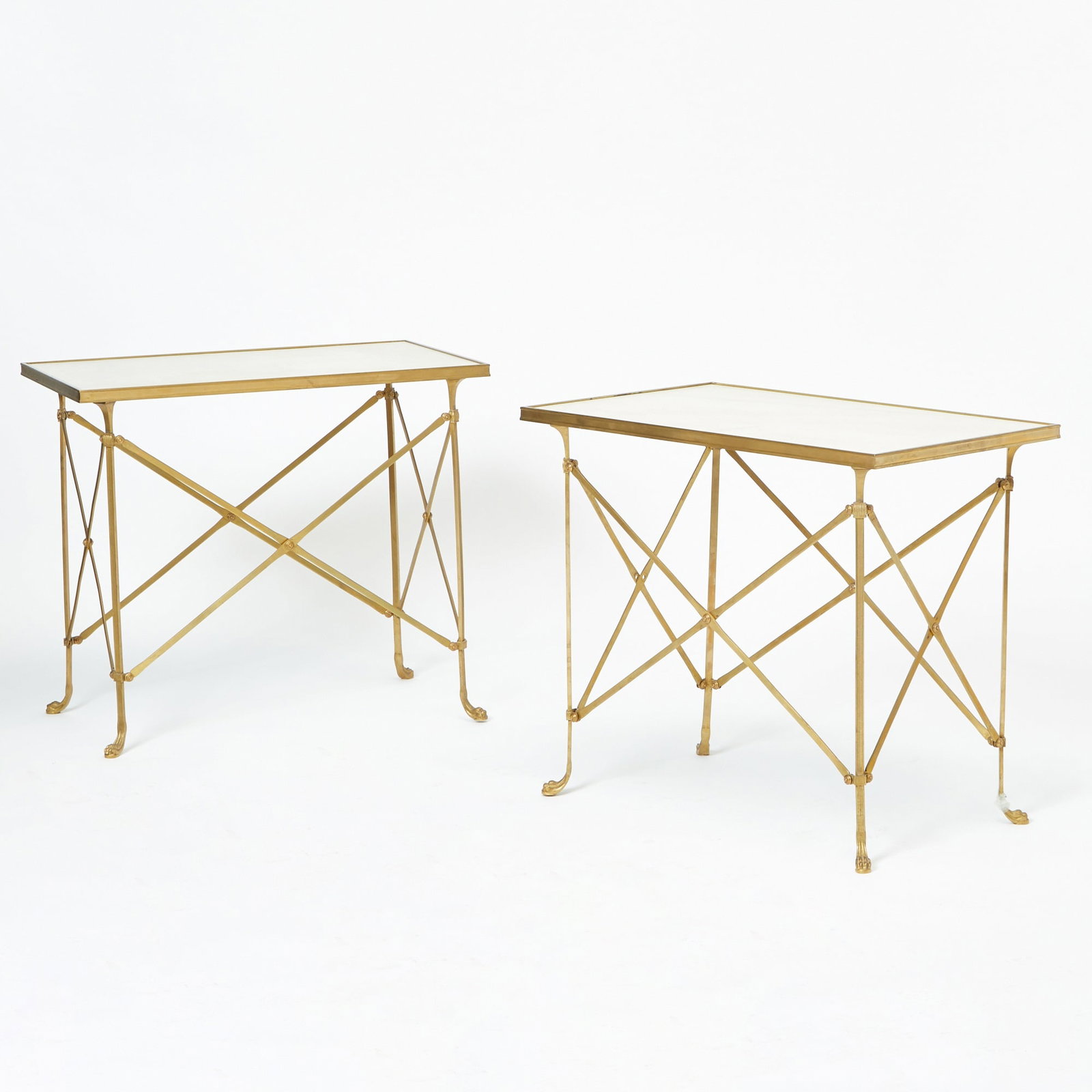 Pair of Neoclassical Style Gilt-Metal and Marble Rectangular Side Tables (1 of 5)