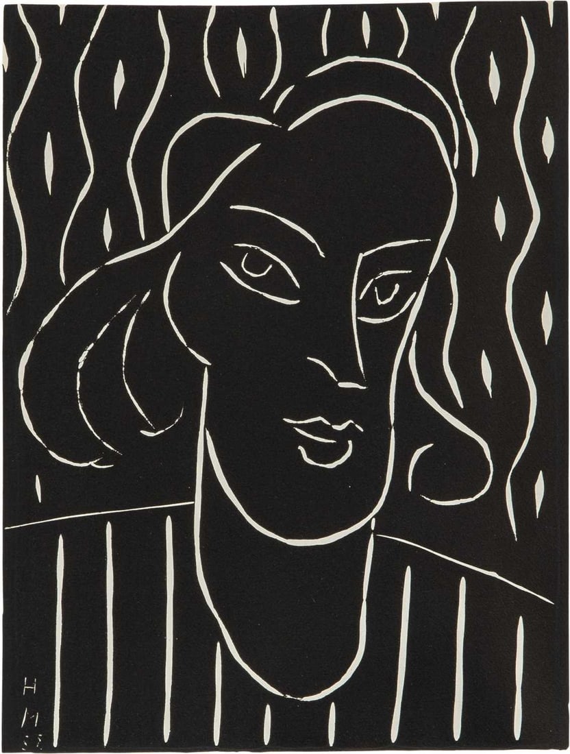 Henri Matisse (1869-1954): TEENY (DUTHUIT 723) Linocut, 1938, on Rives paper, from the edition of 1500, published in XXe Siècle, No. 4, with full margins, framed. Image 11 7/8 x 9 inches; 30.1 x 22.8 cm Sheet 17 x 13