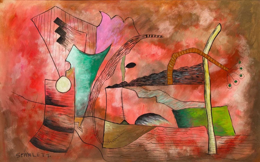 Rolph Scarlett: American, 1889-1984 Untitled (Abstraction), circa 1940 Signed SCARLETT. (ll) Gouache on paper 25 1/2 x 40 inches (64.8 x 101.6 cm) Provenance: Estate of Samuel Esses, East Hampton/New