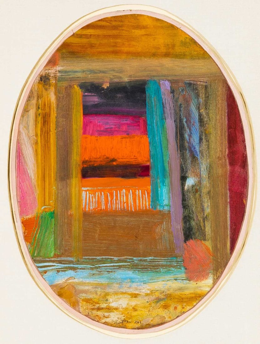 Robert Natkin: American, 1930-2010 Untitled (Apollo Series), 1961 Signed and dated Natkin '61 (lc) Oil on canvas 12 x 9 inches (30.5 x 22.9 cm) Provenance: Gift of the artist to the present owner Exhibited: New