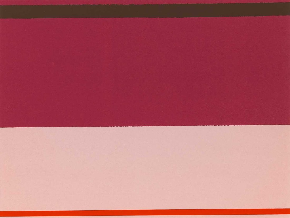 Kenneth Noland (1924-2010): UNTITLED Color screenprint, 1973, on wove paper, with stamped signature, numbered 156/300 in pencil (verso), from The New York Collection for Stockholm, printed by Styria Studio, Inc., New York,