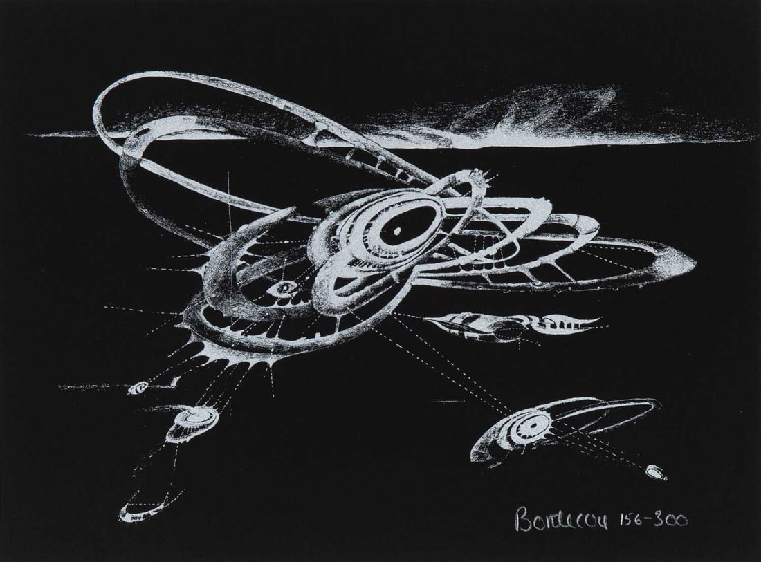 Lee Bontecou (1931-2022): UNTITLED Lithograph, 1973, on wove paper, signed and numbered 156/300 in silver crayon, from The New York Collection for Stockholm, printed by Styria Studio, Inc., New York, published by Experiments
