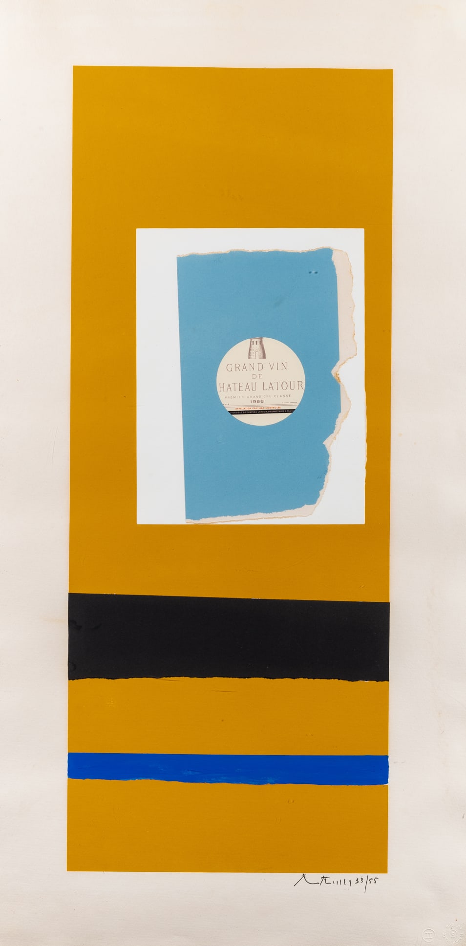 Robert Motherwell (1915-1991): PAUILLAC #2 (ENGBERG/BANACH 149; BELKNAP 120) Color lithograph, screenprint, pochoir and collage, 1973, on Hawthorne of Larroque handmade paper, signed and numbered 33/55 in pencil, from the Summer