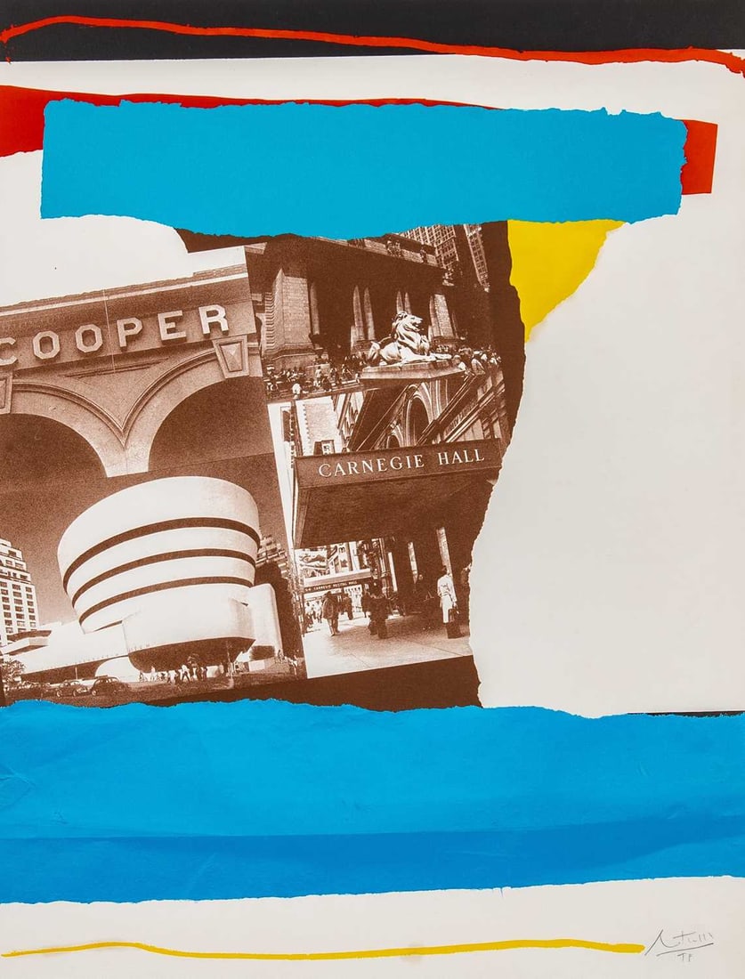 Robert Motherwell (1915-1991): UNTITLED (B. 260; E./B. 293) Color lithograph and embossing, 1982, on Arches Cover paper, signed and inscribed TP in pencil, a trial proof aside the edition of 250, from New York Portfolio, pr