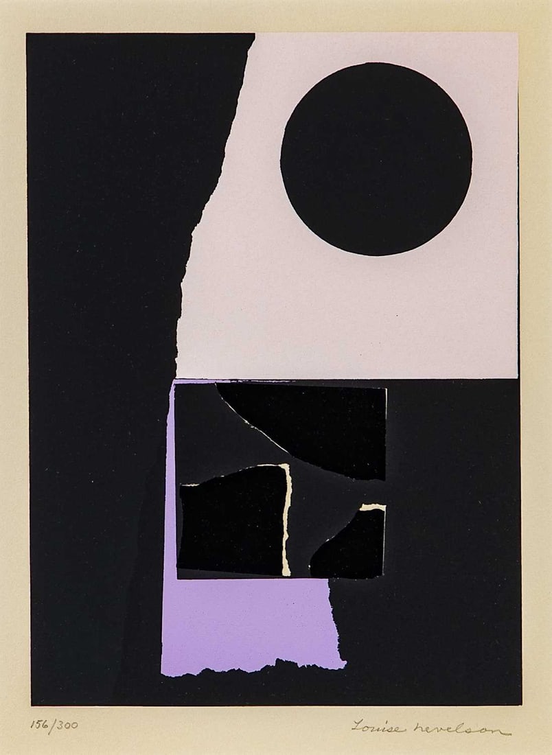 Louise Nevelson (1899-1988): THE NEW YORK COLLECTION FOR STOCKHOLM (BARO 108) Color screenprint, 1973, on wove paper, signed and numbered 156/300 in pencil, from the same-titled series, printed by Styria Studio, New York,