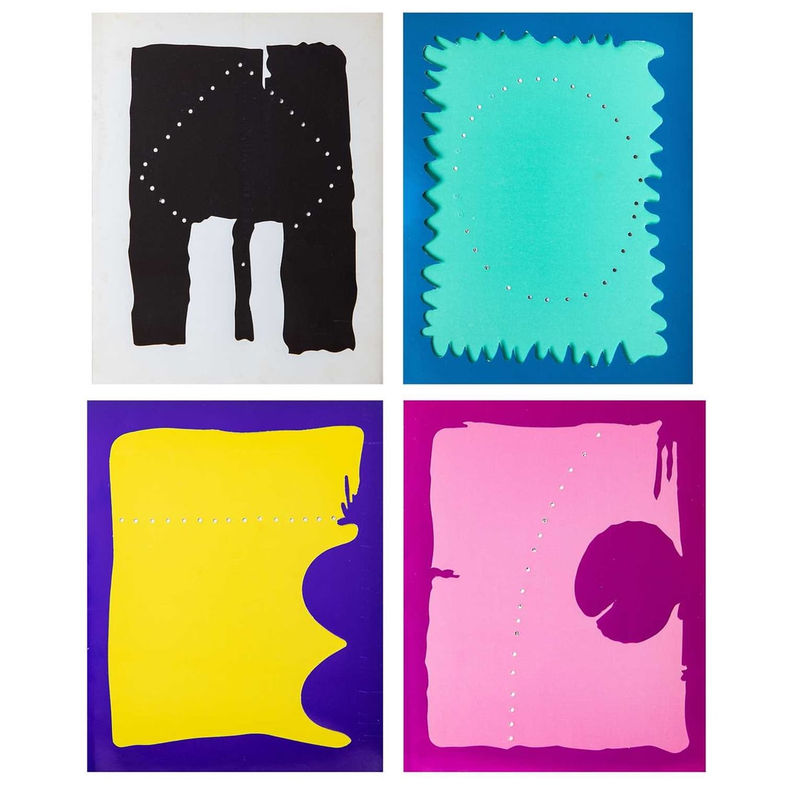 Lucio Fontana (1899-1968): FONTANTA (RUHE/RIGO P. 195) Book, circa 1966, with four original color cut-outs and four photographic illustrations of the artist, produced by Sergio Tosi, Milan for Galerie Alexandre Iolas, Paris,