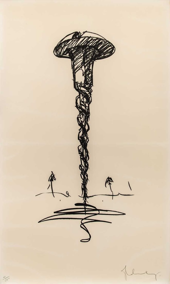 Claes Oldenburg (1929-1922): COLOSSAL SCREW IN LANDSCAPE - TYPE 1(AXSOM/PLATZKER 142; GEMINI 699) Lithograph, 1976, on Arches Roll paper, signed and numbered 21/35 in pencil, published by Gemini G.E.L., Los Angeles, with their bl