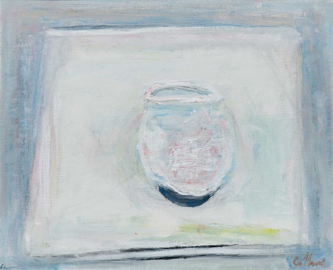 Patrick Collins: Irish, 1911-1994 Fishbowl Signed Collins (lr) Oil on canvas 15 x 18 1/4 inches (38.1 x 46.4 cm) Provenance: The Tom Caldwell Gallery, Belfast (Framed 22 3/4 x 26 inches)