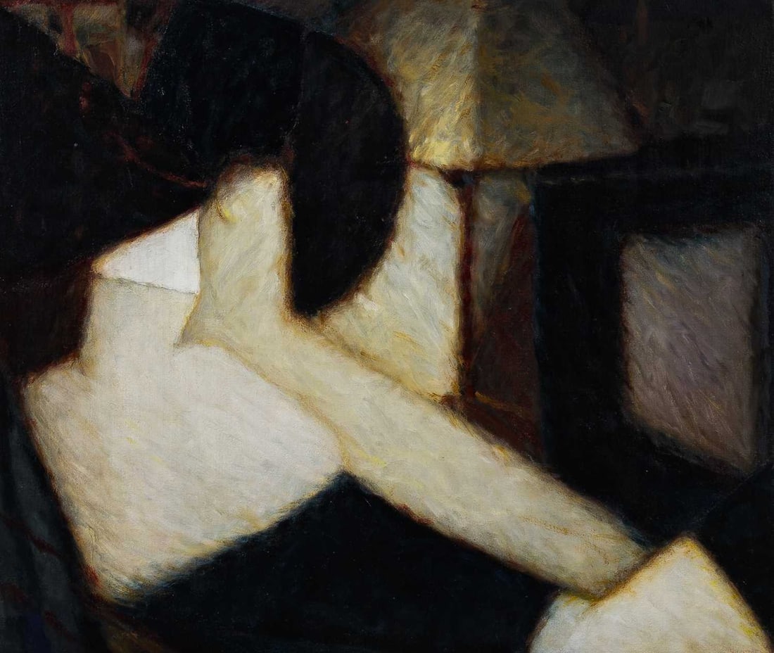 John Shinnors: Irish, b. 1950 Halloween Lovers (With Masks) Signed Shinnors (lr) Oil on canvas 22 x 26 inches (55.9 x 66 cm) Provenance: Sale, James Adam Salerooms & Bonhams, December 5, 2001, lot 107 Acquired