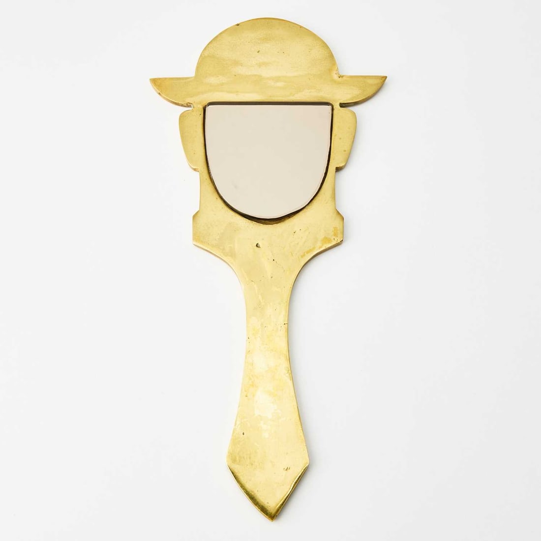Yannis Gaitis: Greek, 1923-1984 Untitled (Hand Mirror) Signed and numbered 13/100 Gaitis on the reverse Brass and glass 14 3/4 x 6 3/4 inches (37.5 x 17.1 cm)