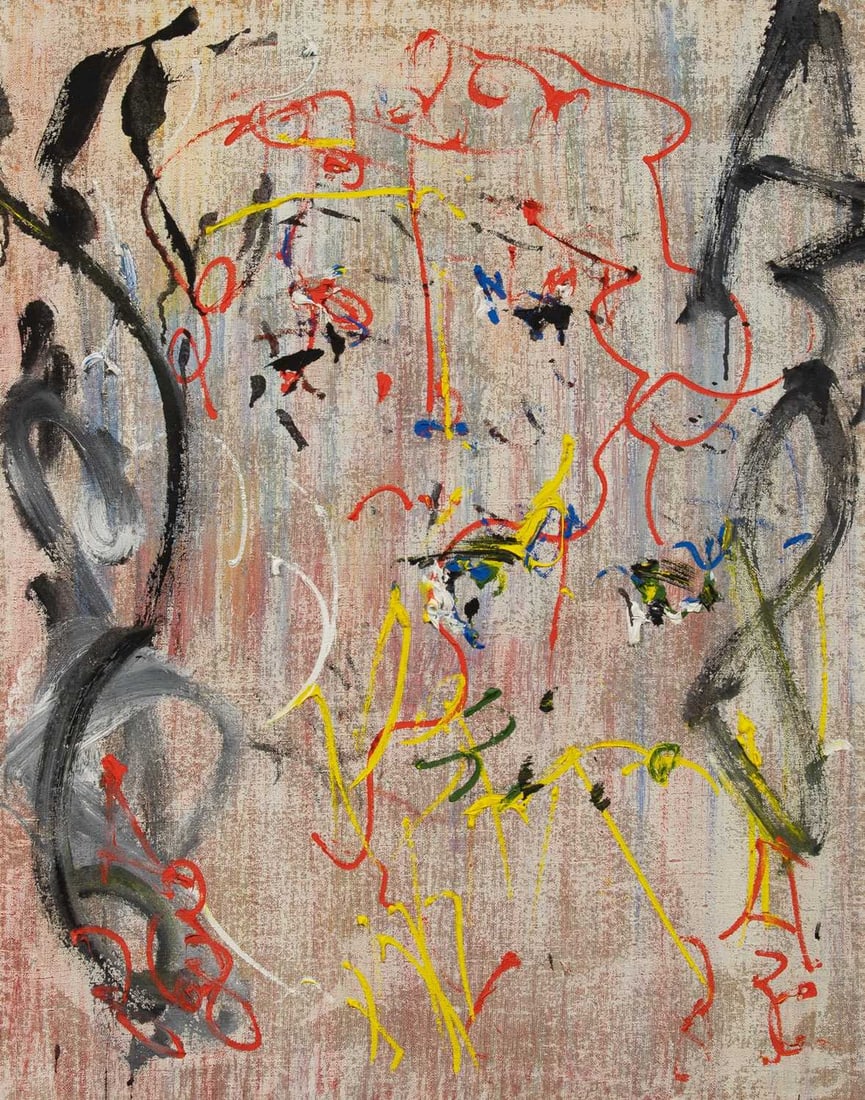 Anatoly Timofeivich Zverev: Russian 1931-1986 Untitled Signed with initials AZ (ll, lr) Oil on canvas 37 x 29 1/4 inches (94 x 74.3 cm) (Framed 43 1/4 x 35 3/4 inches)