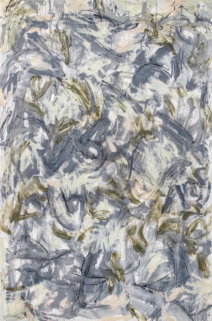 Adriana Caliari: American, 20th/21st Century Acid Rain Acrylic on paper Sight 90 x 60 inches (228.6 x 152.4 cm) (Framed 94 x 64 inches)