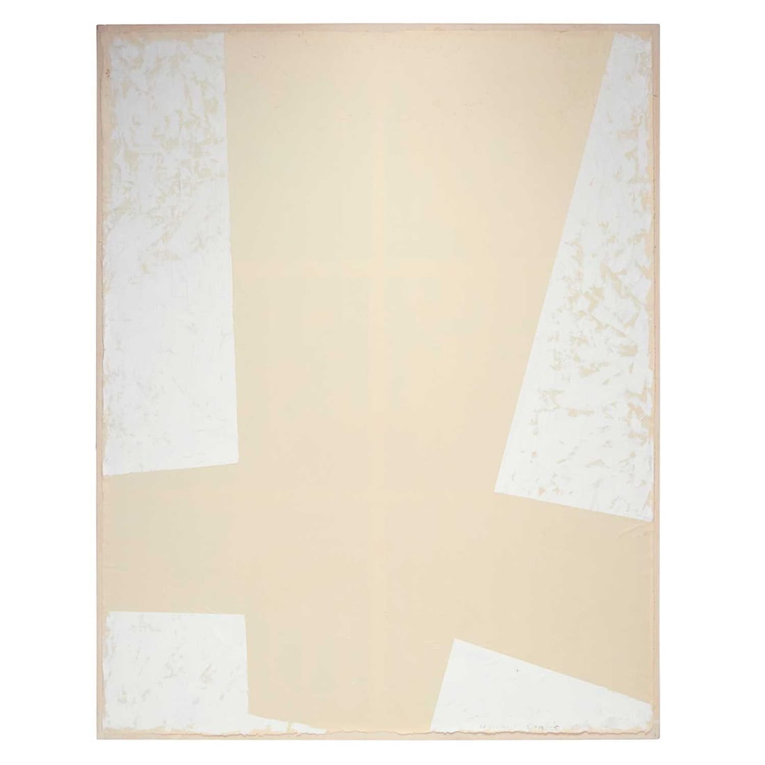 Sadaharu Horio: Japanese, 1939-2018 Untitled, 2015 Dated and inscribed s-Gravenwezel, 10 Jan 2015 on the reverse Folded Echizen washi paper, white oil paint, relined on aluminum frame 110 1/4 x 86 3/4 inches (280 x