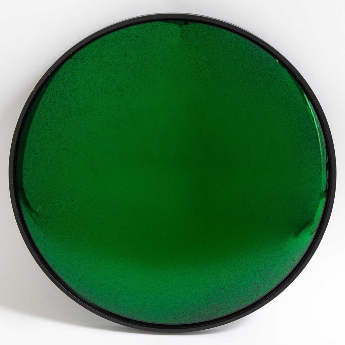 Contemporary Green Tinted Convex Mirror: Modern Diameter 20 1/4 inches. Provenance: KRB NYC.