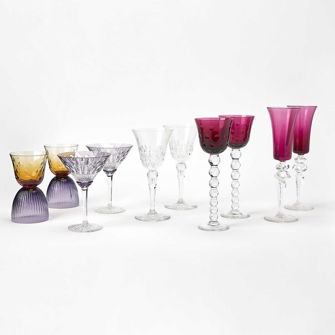 Five Pairs of St. Louis Blown and Cut Glass Drinking Glasses (1 of 12)
