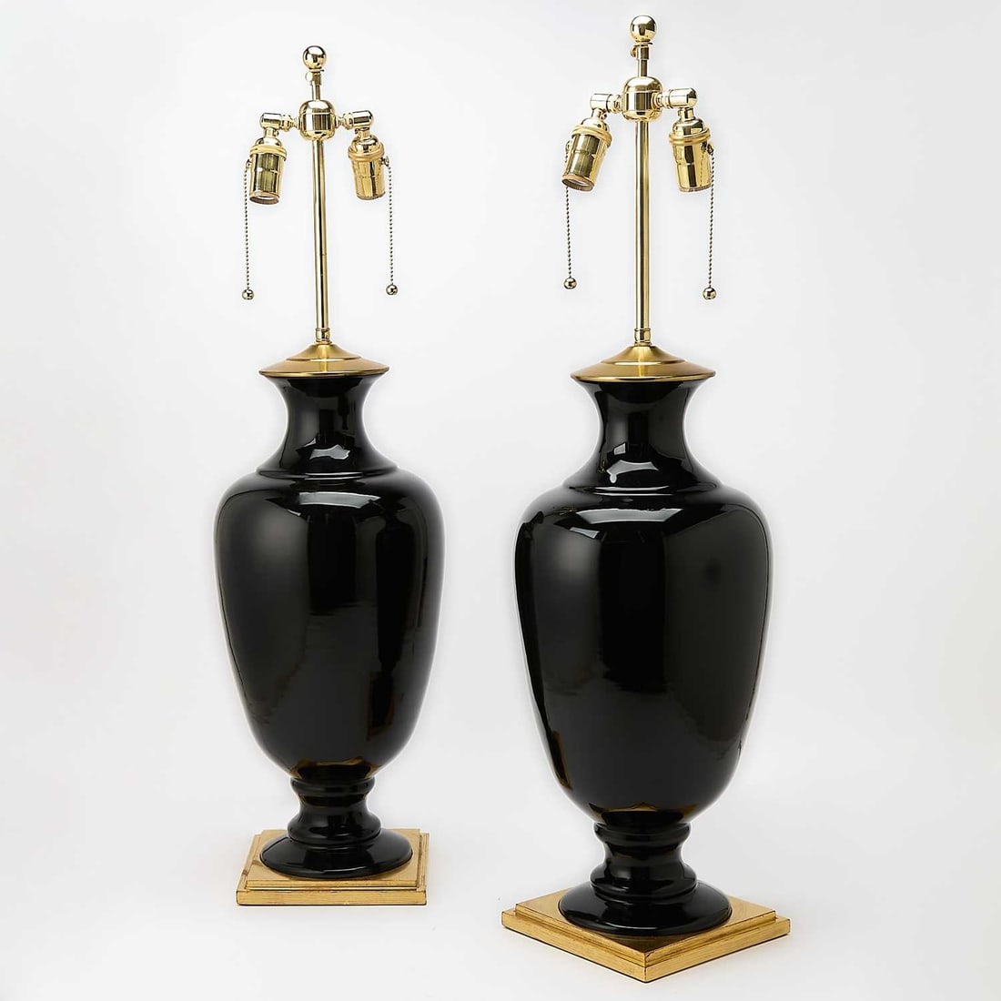 Pair of Christopher Spitzmiller Large Molded Glass Table Lamps (1 of 5)