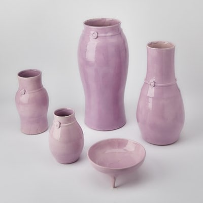 Five Nicholas Newcomb for Newcomb Studios Lavender Glazed Earthenware Table Articles - 2