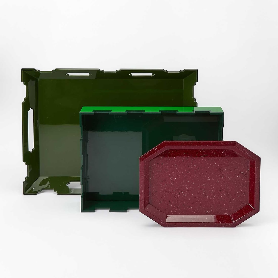 Three "The Lacquer Company" Composite Drinks Trays (1 of 7)