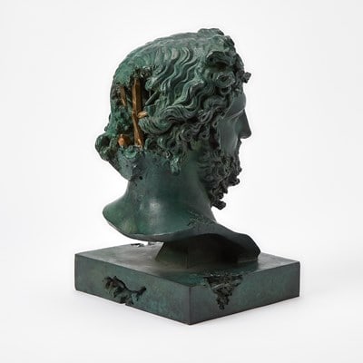 Daniel Arsham Green Patinated and Polished Bronze "Eroded Jupiter" Bust - 5