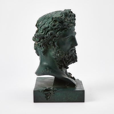 Daniel Arsham Green Patinated and Polished Bronze "Eroded Jupiter" Bust - 6