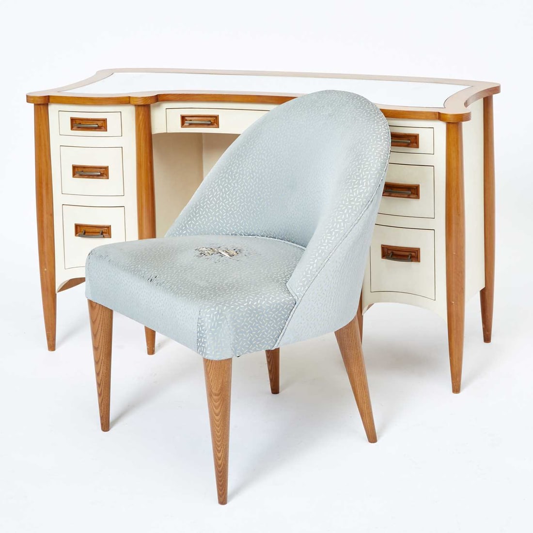 Oak and Parchment Vanity Table (1 of 6)